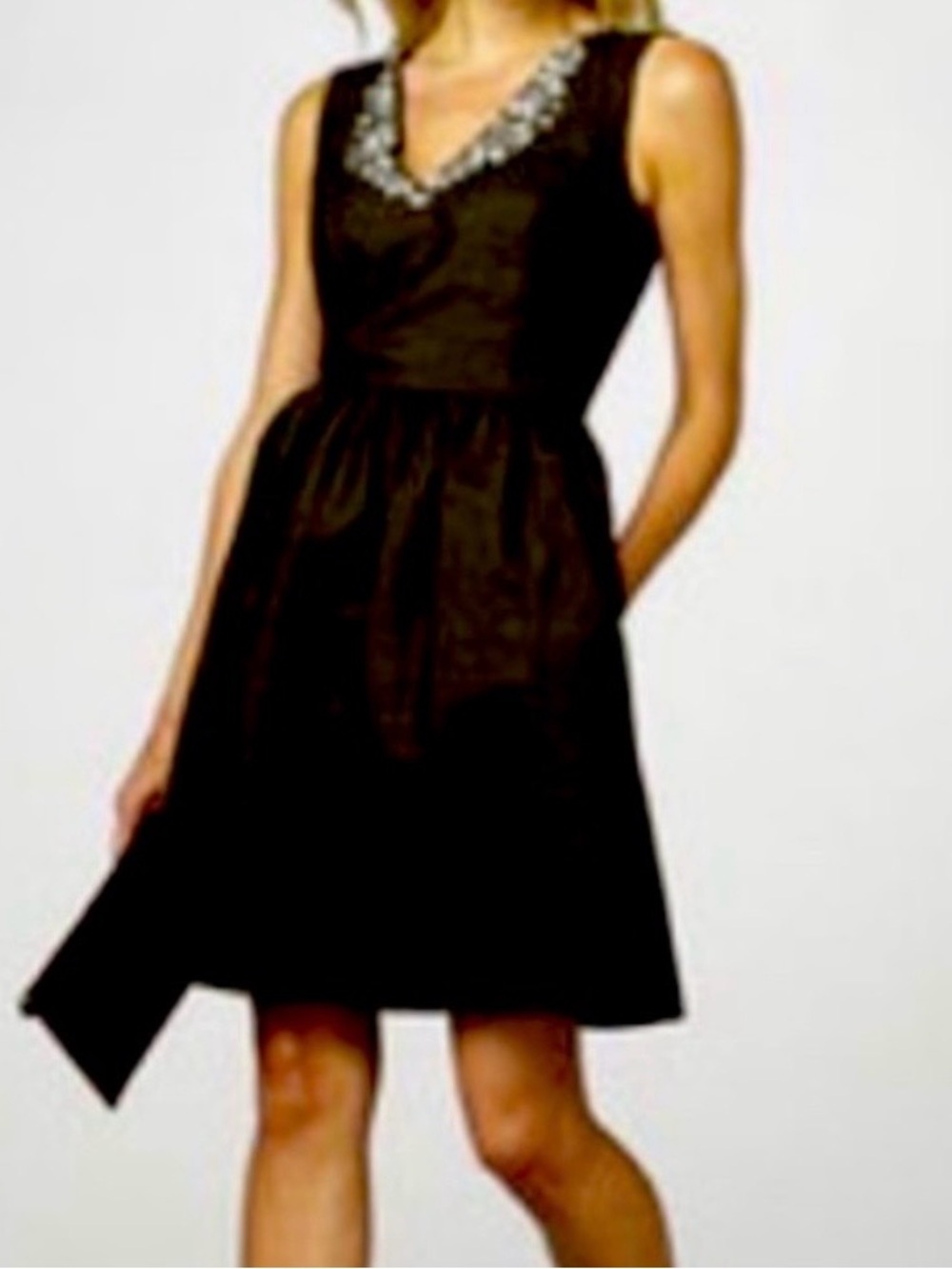 Lilly Pulitzer Black Sleeveless V-Neck Beaded Dress SZ 6 preppy fancy event wear